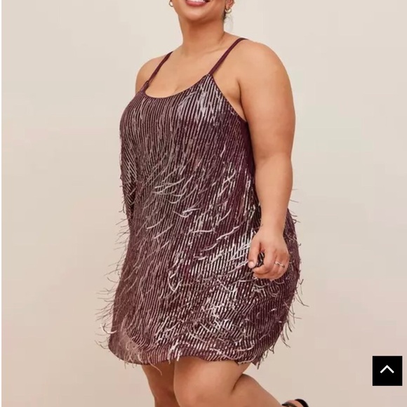 Torrid mini Sparkling Purple Fringe Dress NWT size 18-20, 2x - Picture 2 of 5
